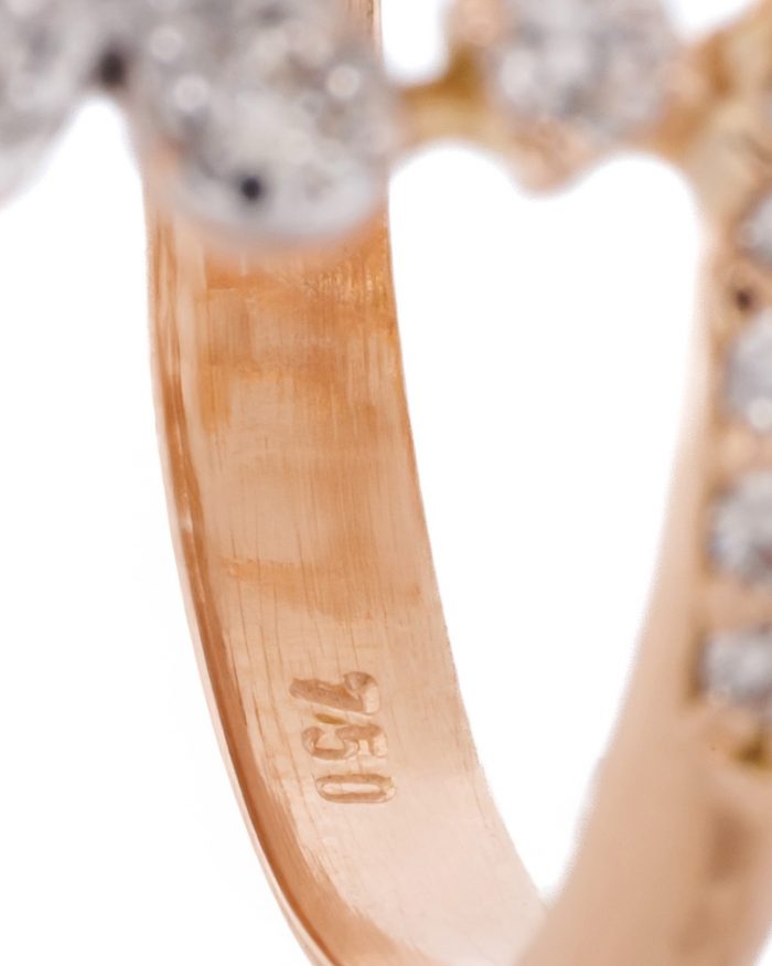 Exquisiter Diamantring im floralen Design 004B