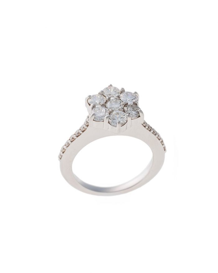 Eleganter Blumen-Diamantring 0044